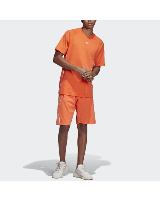 Adidas Orange Originals Pattern Printing Casual Sports Shorts for men
