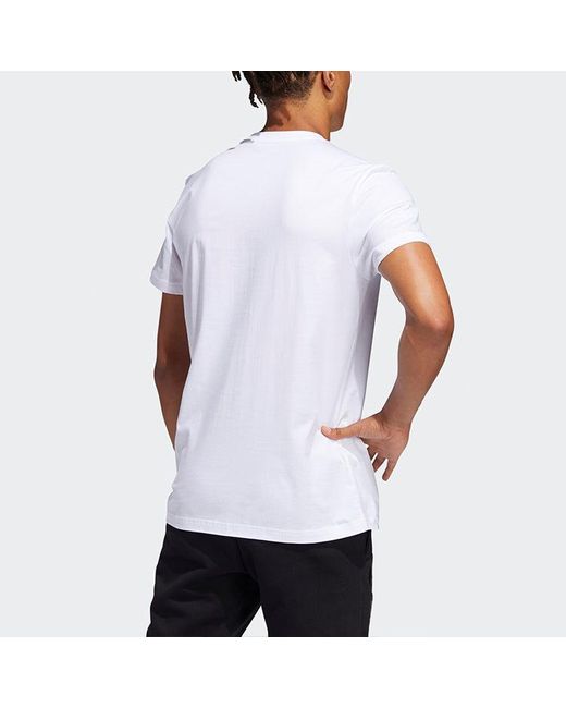Adidas White Printed Short Sleeve Tee for men
