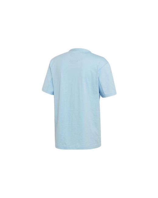 Adidas Blue Originals Logo Sports Round Neck Short Sleeve for men