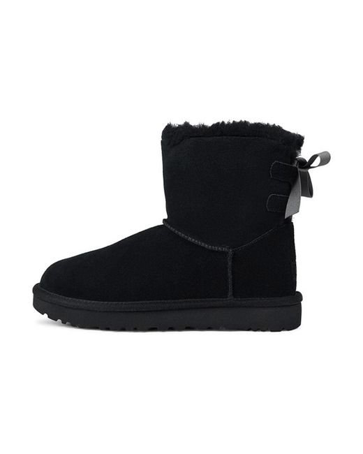 Ugg Black (Wmns) Mini Continuity Bow Fleece Lined