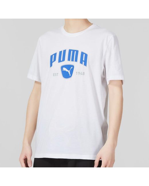 PUMA White Performance Training Graphic Tee for men