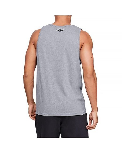 Under Armour Gray Training Graphics Tank Tops 'Steel' for men