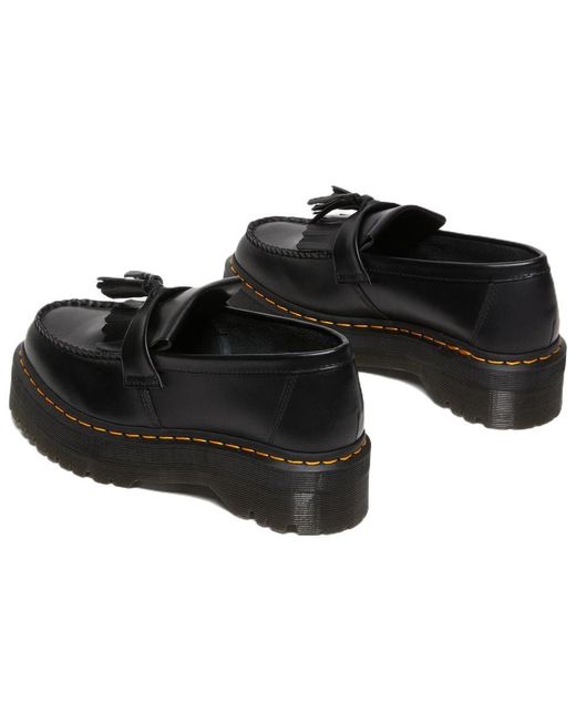 Dr. Martens Black Adrian Leather Platform Tassel Loafers Smooth' for men