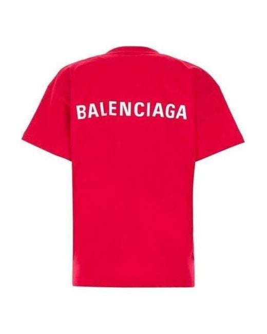 Balenciaga Red Ss21 Tyran Alphabet Printing Cotton Short Sleeve
