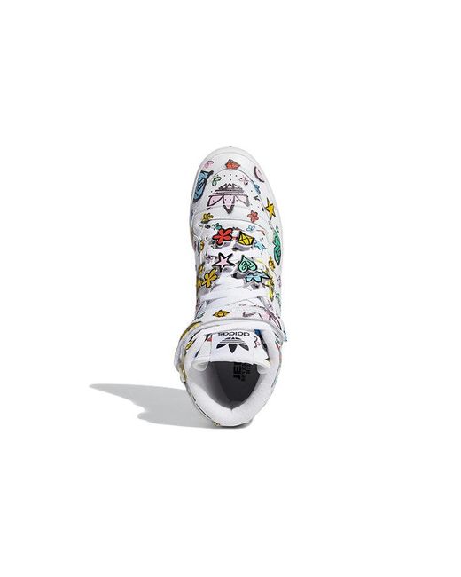 Adidas Blue Jeremy Scott X Forum 84 High 'Monogram Graffiti' for men