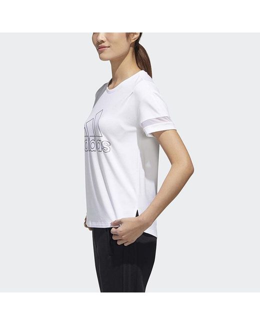 Adidas White (Wmns) Sports Stylish Round Neck Short Sleeve