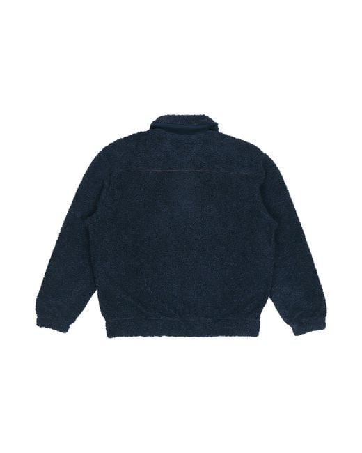 Adidas Blue Originals Embroidered Logo Lapel Lamb's Wool Sports Jacket for men