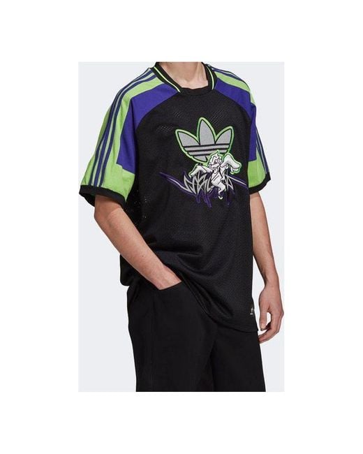 Adidas Black Originals X Sankuanz Crossover Mesh Breathable Printing Short Sleeve for men
