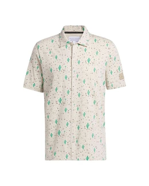 Adidas White Adicross Desert Button Golf Shirt for men