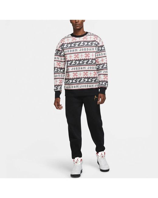 Nike Black Jumpman Holiday Knit Stay Warm Cozy Casual Round Neck for men