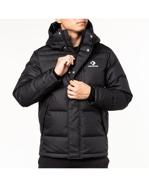 Converse Black Outdoor With Down Feather Jacket for men
