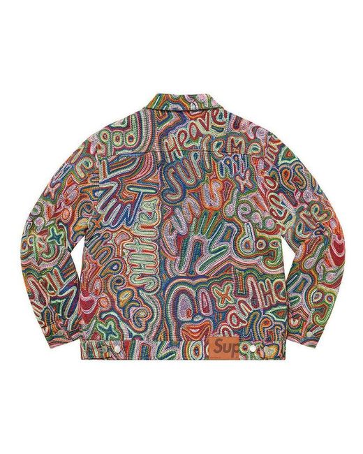 Supreme Multicolor Chainstitch Denim Jacket for men