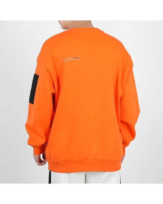 PUMA Orange Casual Loose Round Neck Pullover Flame for men