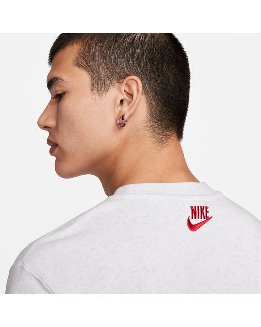 Nike White Sportswear Club Fleece Crew-Neck Sweatshirt for men