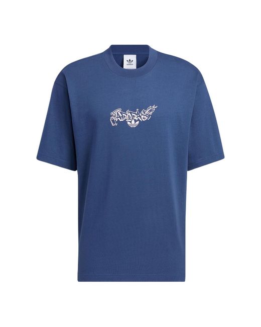 Adidas Blue Originals Alphabet Printing Sports Short Sleeve for men