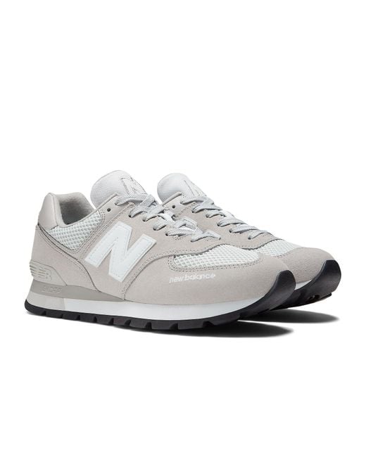 New Balance White 574 Rugged 'Rain Cloud' for men