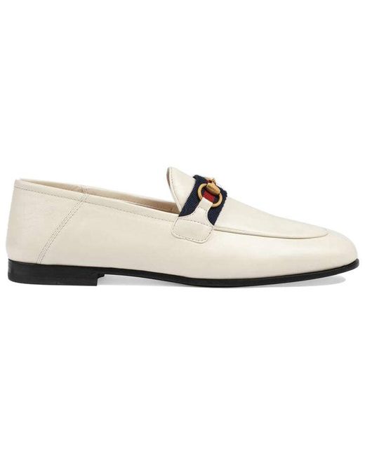 Gucci White Loafer With Web