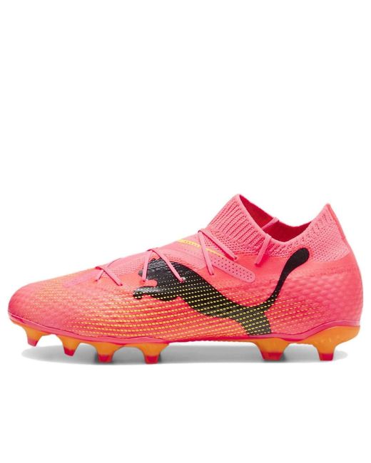 PUMA Pink Future 7 Pro Fg/Ag Lace Up Soccer Sneakers for men