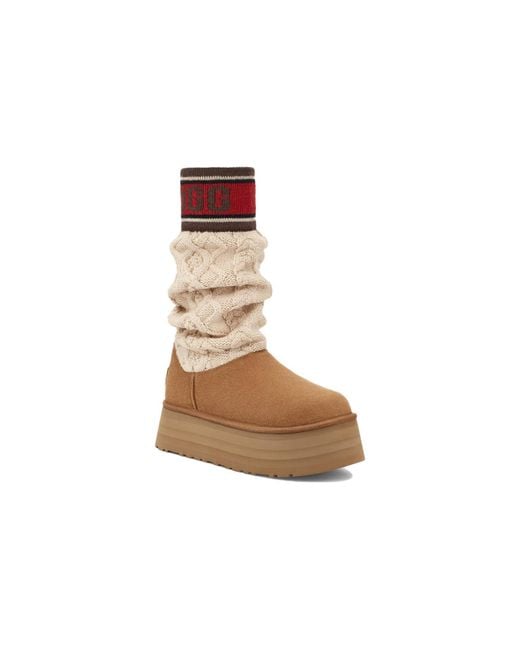 Ugg Brown (Wmns) Classic Sweater Letter Boot 'Chestnut'