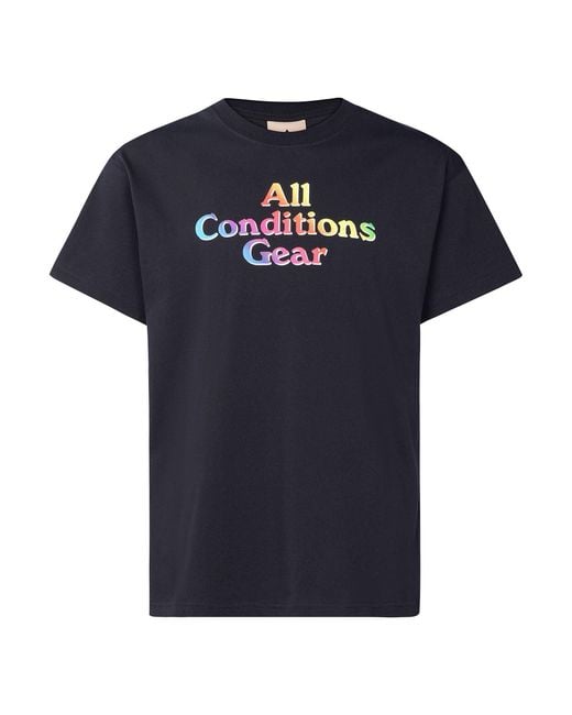 Nike Blue Acg Gradient Multi-Color Alphabet Printing Short Sleeve for men