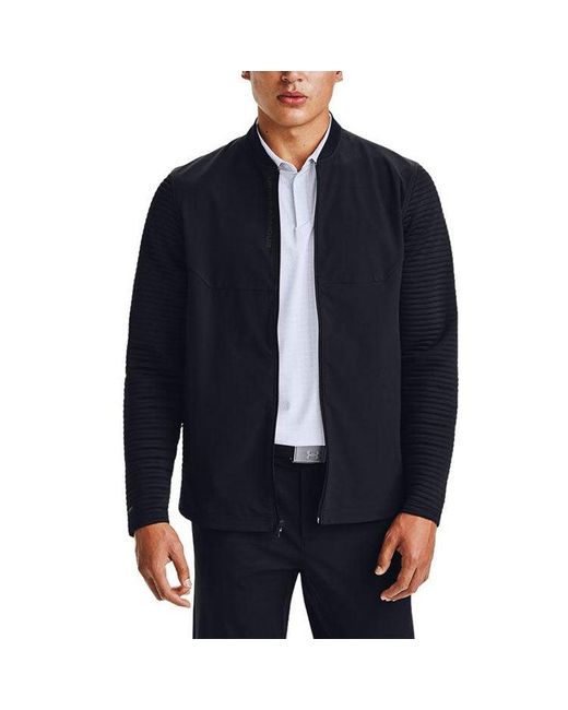 Under Armour Black Golf Sports Zipper Coat for men
