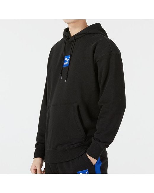 PUMA Black Emb Logo Hoodie for men