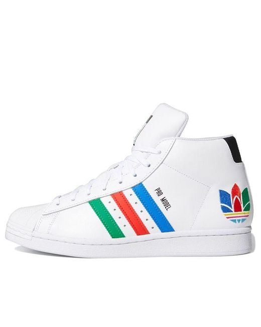 Adidas White Pro Model 'Colorful Trefoil for men