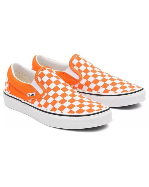 Vans Orange Classic Slip-On Tiger Checkerboard' for men