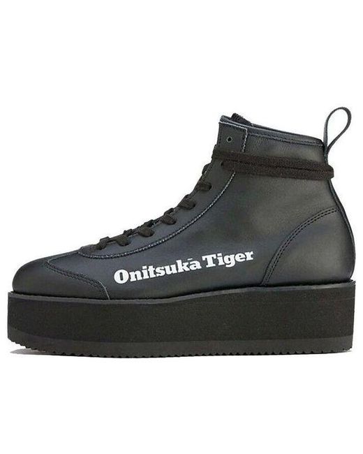 Onitsuka Tiger Black (Wmns) Delegation Chunk High Top Shoes Faux Fur'