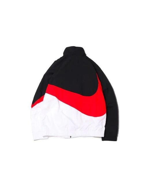 Nike Red Sportswear Large Logo Tat Stand Collar Jacket for men