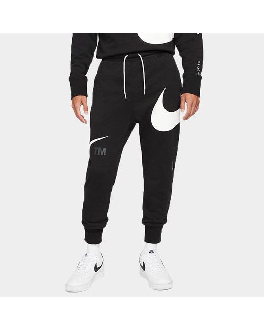 Nike Black Large Logo Lacing Knit Bundle Feet Sports Pants/Trousers/Joggers Autumn for men