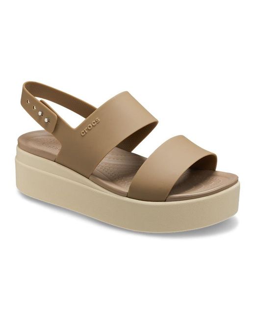 CROCSTM Natural Brooklyn Low Wedge (Khaki/Bone) Wedge Shoes