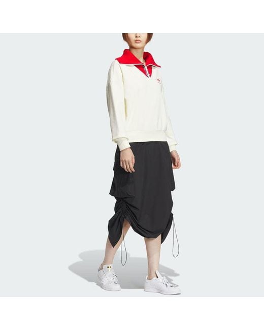 Adidas White (Wmns) Originals X Feifei Ruan Crewneck Zip Up Sweatshirt Asia Sizing