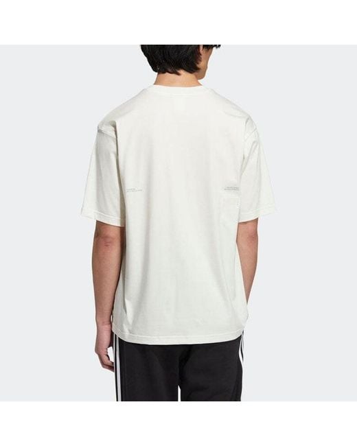Adidas Multicolor Originals Round Neck Dropped Shoulder Sleeves Large Logo Printing Short Sleeve T-Shirt for men