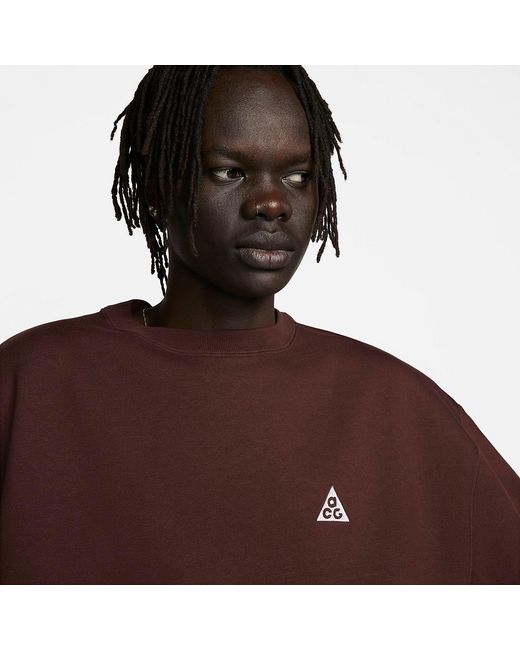 Nike Brown Acg Therma-Fit Fleece Crewneck 'Earth' for men