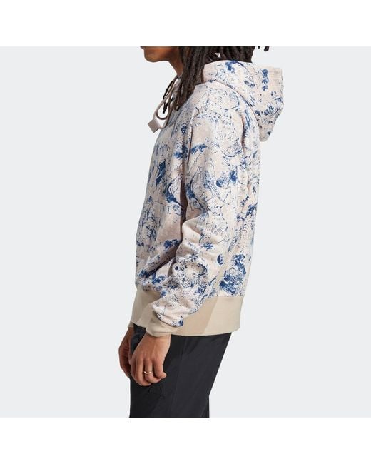Adidas Gray X Parley All-Over Print Hoodie for men