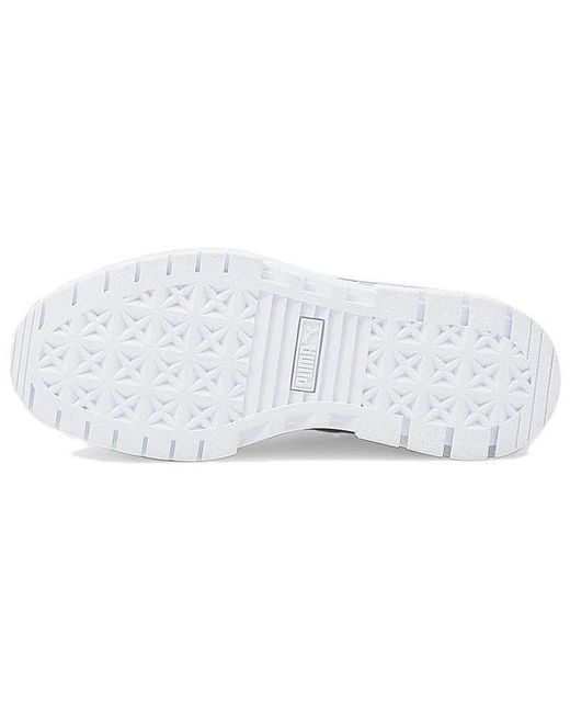 PUMA White (Wmns) Mayze Low Tops Thick Sole Casual Skateboarding Shoes