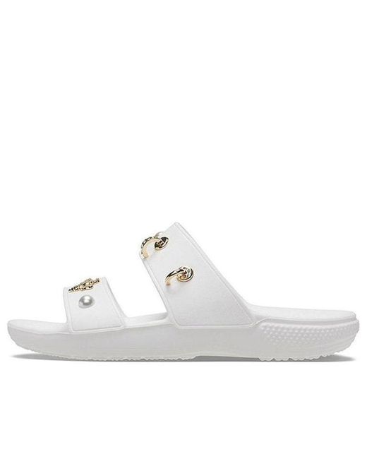 CROCSTM White (Wmns) Soft Sole Cozy Outdoor Flat Heel Sports Slippers