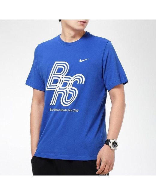 Nike Blue Casual Running Sports Crew-Neck Short Sleeve for men