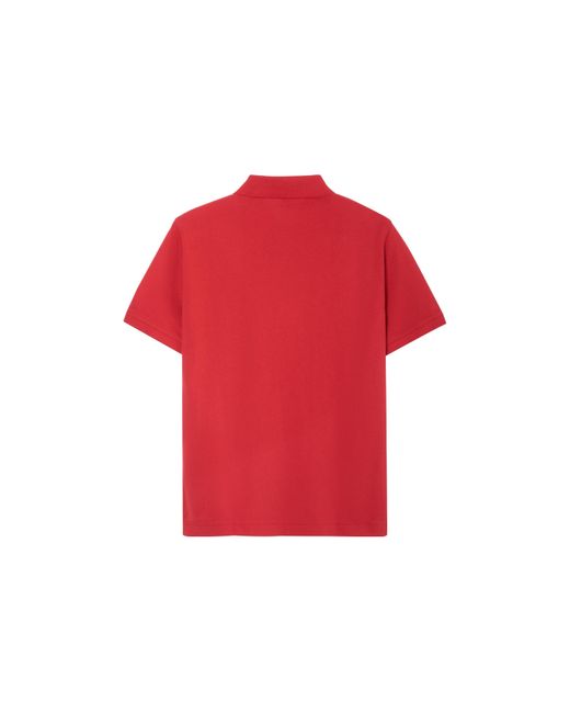 Burberry Red Logo Short Sleeve Polo Shirt for men