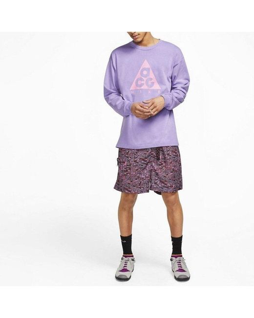 Nike Purple Nrg Acg Ls Tee Casual Sports Round Neck Pullover Space for men