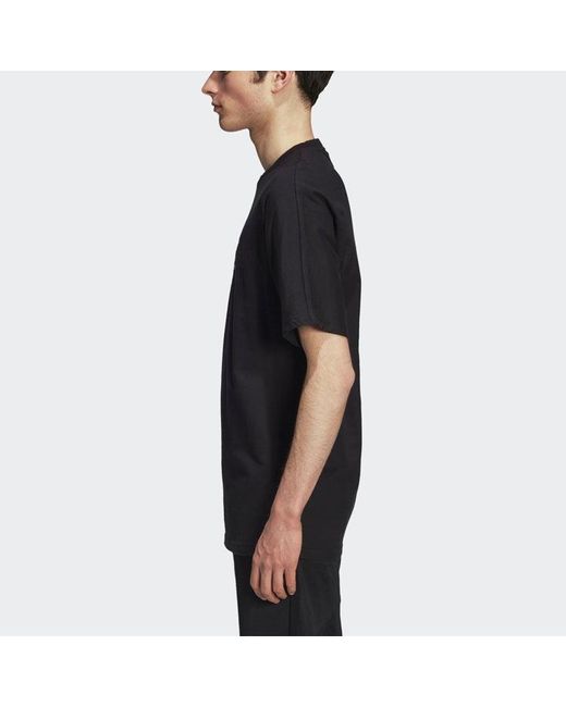 Adidas Black Originals Athleisure Casual Sports Printing Logo Alphabet Round Neck Short Sleeve for men