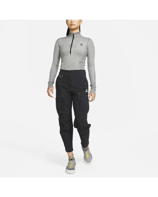 Nike Gray (Wmns) Acg Steeple Rock Half Zipper Slim Fit Long Sleeves T-Shirt