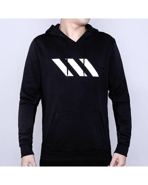 Adidas Black Spt Po Hood Basketball Sports Pullover for men