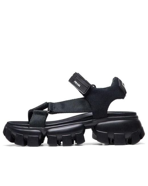 Prada Blue (Wmns) Sporty Woven Nylon Tape Sandals