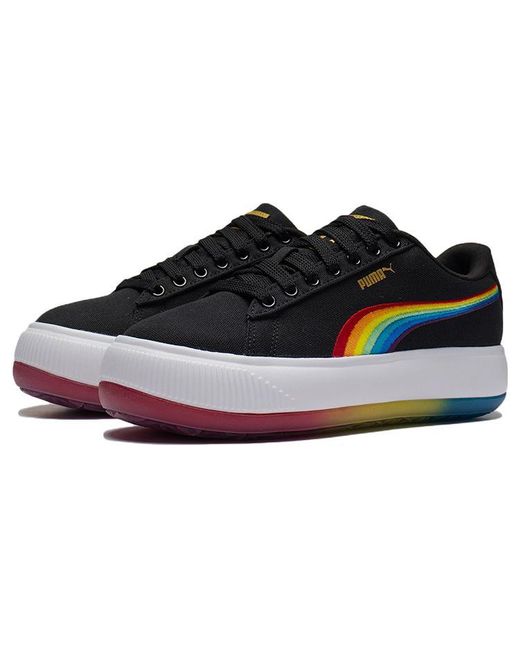 PUMA Blue (Wmns) Suede Mayu Prism Low Tops Thick Sole Skateboarding Shoes