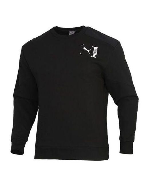 PUMA Black Nu-Tility Round Neck Casual Pullover Sports for men