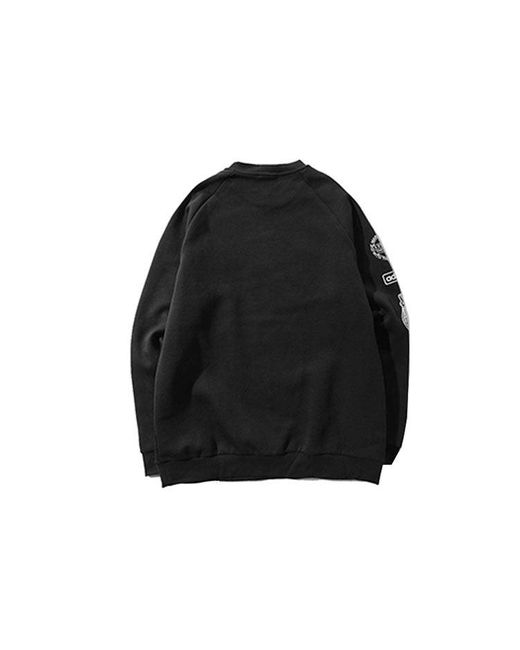 Adidas Black Originals Graphic Crew Logo Printing Casual Sports Round Neck Pullover for men
