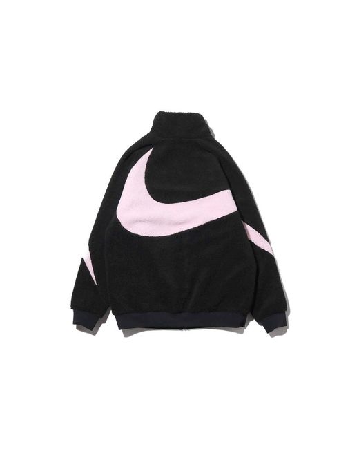 Nike Black Big Swoosh Polar Fleece Jacket for men