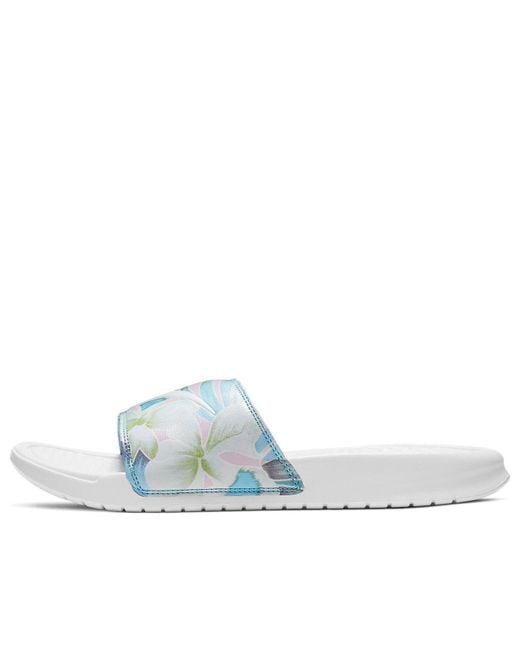 Nike Blue (Wmns) Benassi Jdi Floral Flowers Slippers